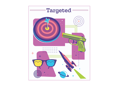 Targeted (UI Card) card design planet rocket target user interface water pistol watergun