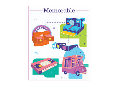 Memorable (UI Card) ice cream truck instant camera polaroid user interface userinterface vhs tape view master