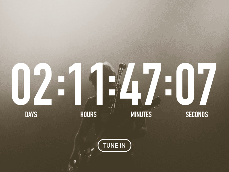Day 014 : Countdown Timer - Daily UI challenge animation countdown dailyui live music ui userfirst userfirstagency ux