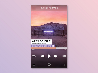 Day 009 : Music Player - Daily UI challenge arcadefire dailyui dailyux musicplayer ui userfirst userfirstagency ux