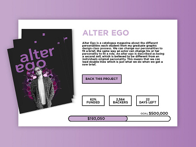 Day 032 : Crowd Funding - Daily UI challenge alterego capetown dailyux design editorial graphicdesignserfirst illustration magazine ui userfirstagency ux