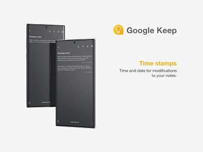 Google Keep Time stamps app design ui ux