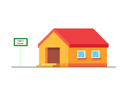 House illustration with signpost design illustration vector