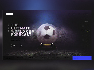 The World Cup Forecast dark grid landing page soccer ui website