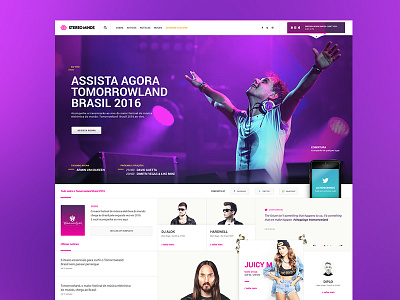 News Portal art direction electronic music news portal site ui ux