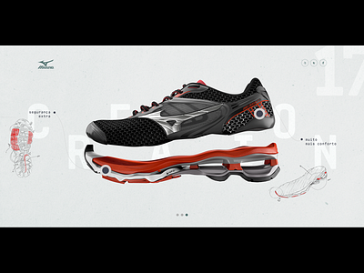 Mizuno's campaing product page advertise interaction mizuno page page builder product shoe ui ux web