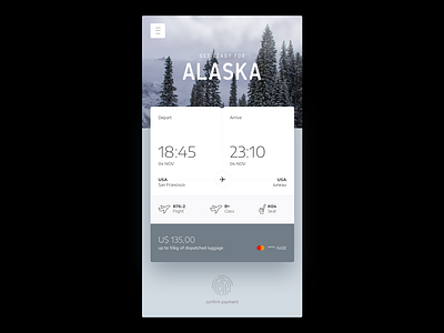 Checkout - Travel APP alaska app checkout interface mobile payment tickets travel trip ui user experience