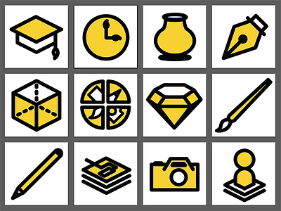 Art Major Icons art design graphic hawkeyes icons iowa majors of university yellow