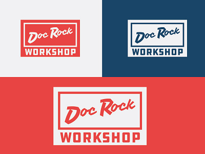 Doc Rock branding craftsman logo wood wood shop workshop