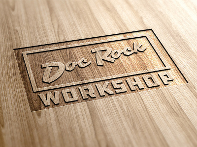 Doc Rock Mockup branding craftsman logo mockup wood wood shop workshop