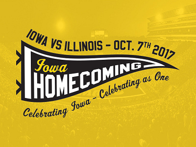 Homecoming football homecoming iowa logo pennant sport sports university vintage