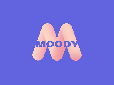 Pink + Blue blue bubble gradient letter m moody pink type typography
