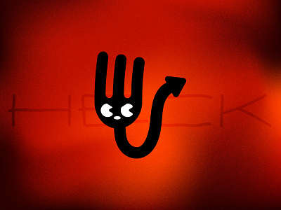 Heck character devil fork heck hell icon logo pitch red