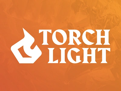 Torchlight Logo blackletter branding dragons dungeons fire light logo torch torchlight ui uiux ux