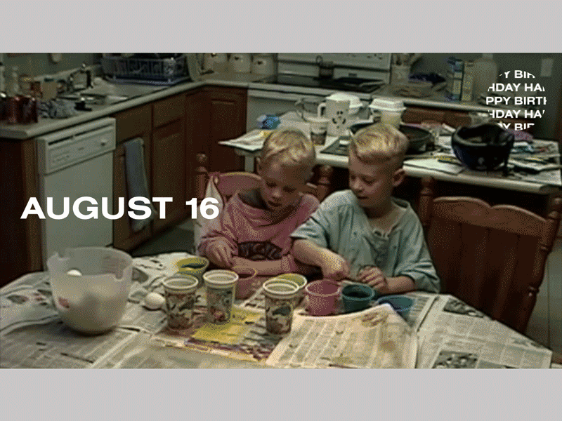 AUGUST 16 23 animation august brithday extended gif leo motion twin typography