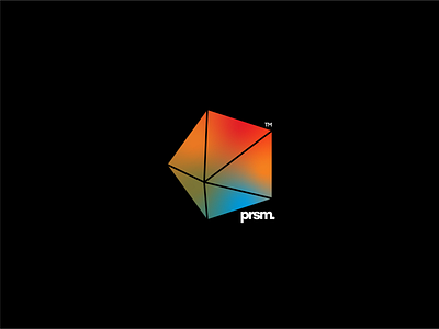 prsm. branding freeform geometric gradient line logo pentagon typography