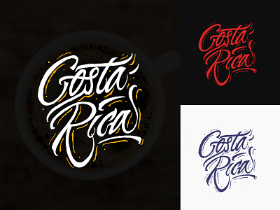 Costa Rica - logo for coffee brand calligraphy logo designer lettering logo logocreator logodesign type