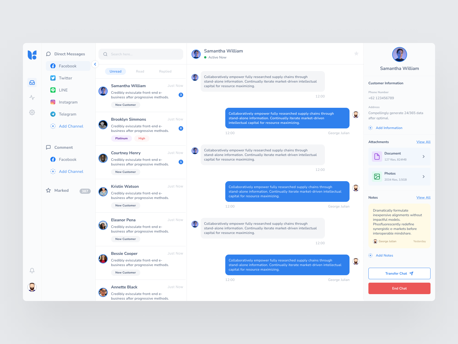 Omni-channel Social Media Conversations by Mesakh on Dribbble