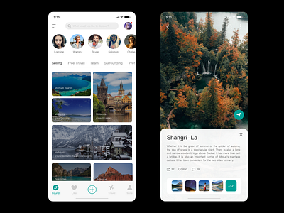 Travel APP creation sketch social travel ui ux