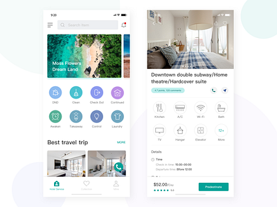 Unmanned Hotel APP cloud data hotel iot ui ux