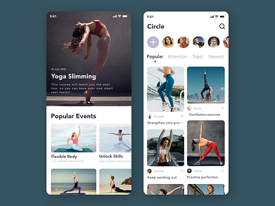 bodybuilding app keep keep fit with exercise motion sociable ui ux woman work yoga