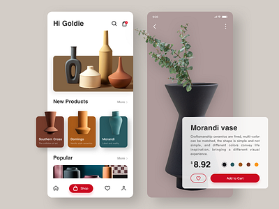 Decoration shopping App art decoration home shopping app ui ux