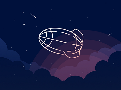 Zeppelin skyscape illustration