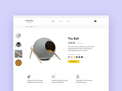 Ecommerce product page – for trendy cats e commerce ecommerce furniture minimal product design shop ui ui design user experience ux website website concept