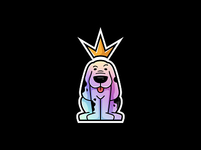 HoloDoggo cartoony challenge competition crown design dog holographic holographic foil illustration sticker sticker design stickermule vector