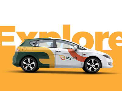 MyLift car wrap automotive automotive logo branding car car rental car wrap icosaedru logo logo usage logodesign logoflow logotype mockup modern process visual identity visual language