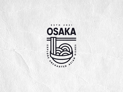 Osaka asian cookery asian food icosaedru lineart logo logo collection logo design logotype minimal modern noodles osaka restaurant restaurant logo vector