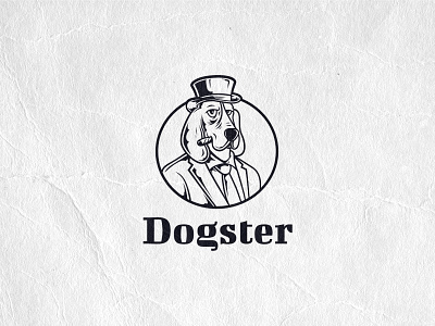 Dogster cartoon cigar classy detailed dog dogster funny logo gangster illustration illustration logo logo logo design logotype smoke suit vector