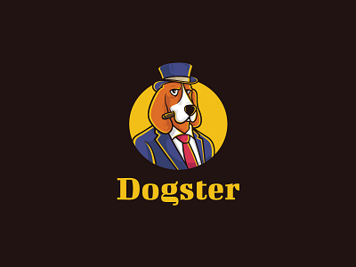 Dogster Logo - Full Color beagle cigar dog dog logo dogster gangster icosaedru illustration logo logo design logotype smoke vector
