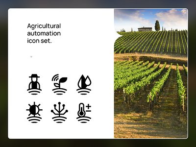 Agricultural automation icon set