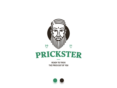 Prickster - practice logo beard guy bearded man logo branding design fun logo graphic design human face icosaedru illustration logo design logotype portrait portrait logo prickster vector