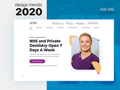 Doctor website design clean color design illustration photoshop simple ui ux web webdesign