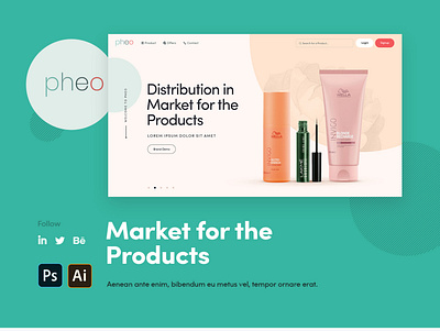 pheo website redesign clean color design dribbble illustration mobile photoshop simple ui ux