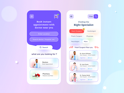 Medical Mobile2 clean clean design doctor figma heath care ios medical mobile template simple ui ui design ux