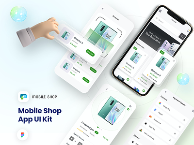Mobile Shop - Premium Ecommerce App UI Kit animation app design electronic shopping graphic design ui