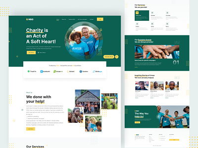 NGO Website design charity web landing page clean design graphic design ngo ngo website design ui ux website