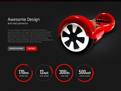 Freehover webdesign clean color design ecommerce free landing page psd red ui web webdesign website