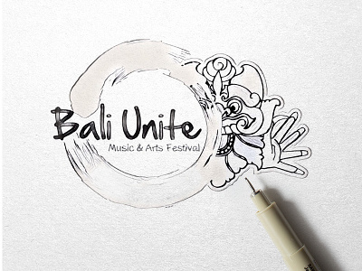 Bali Unite logo annual arts color design film and dance festival like literature logo music