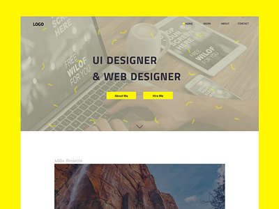 Portfolio website yellow