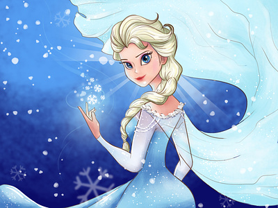 Digital drawing of The Disney Princess Elsa