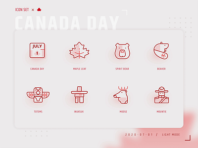 Happy Canada Day 2020!!! branding canada canada day concept icon iconography icons iconset illustration logo maple leaf red sticker vector