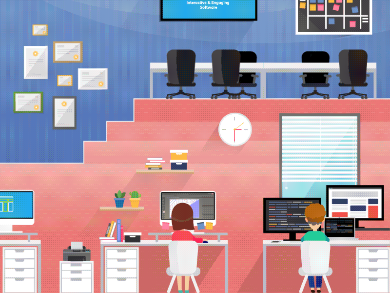 TTT Office Life animation art creative design fun gif graphic design illustration interaction tech