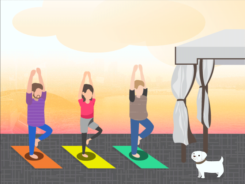 TTT Yoga Sessions animation art creative design fun gif graphic design illustration interaction tech