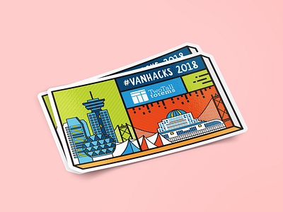 Sticker Design for #VanHacks 2018! city color creative cute graphic graphic design mockup photoshop print sticker