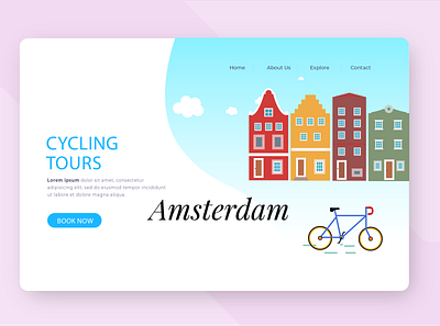 UI Landing page cycling tours city cycling illustration landing page ui webdesign website