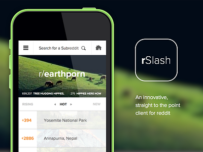 rSlash 5c client iphone mock reddit ui
